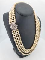 Collier de 4 rangs de perles de culture (de 6.6...
