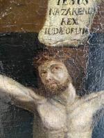 École Française XVIIe siècle, La crucifixion, huile sur toile, 60...