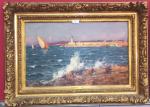 Charles MALFROY (1862-1918): "Vue du phare de Marseille" Huile sur...