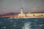 Charles MALFROY (1862-1918): "Vue du phare de Marseille" Huile sur...