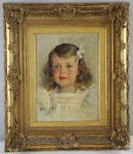 Henri Émilien ROUSSEAU (1875-1933): "Portrait de jeune fille" Huile sur...