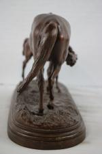 Isidore Jules BONHEUR (1827-1901): "Chevaux" Sculpture en bronze à patine...
