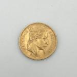 20 Francs or Napoléon III tête Laurée 1862, poids :...