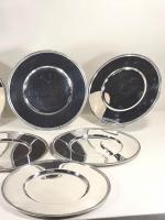 CHRISTOFLE : Suite de 6 plats circulaires en métal argenté...