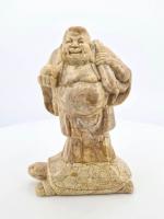 CHINE, XXe s. : Bouddha sur une tortue. Sculpture en...