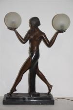 BOM.ANN (?) - Style Art DECO : Deux Lampes torchères...