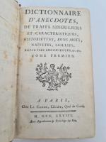 Dictionnaire d'anecdotes de traits singuliers et caractéristiques, historiettes, bons mots,...