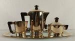 ERCUIS Service à café en métal argenté vers 1930-1950 :...
