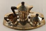 ERCUIS Service à café en métal argenté vers 1930-1950 :...