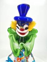 MURANO (XXe siècle) : Clown en verre soufflé polychrome 
H....