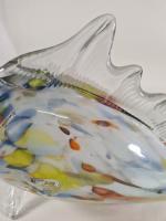 MURANO, XXe siècle : Important poisson en verre soufflé polychrome....