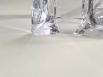 DAUM France : Pendule conique en cristal et laiton, le...