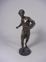 GERMAIN Jean-Baptiste (1841-1910)  : Le semeur, bronze patiné, H...