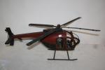 Hélicoptère décoratif en bois et métal.  longueur 70 cm