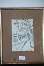 CHABAUD Auguste (1882-1955) : "Rue à Montmartre" - Dessin signé...