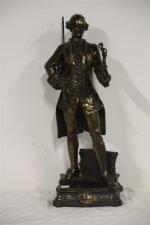 DEBUT Marcel ( 1865- 1933) "Un amateur" Sculpture en bronze...