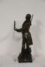 DEBUT Marcel ( 1865- 1933) "Un amateur" Sculpture en bronze...