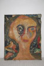 MELIK Edgar (1904 1976) "Portrait" . Huile sur toile H:...