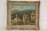 LUPO Alessandro (1876-1953) "Evisa". Huile sur toile signée en bas...