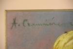 CHAUMIERE A (XIX-XXème siècle) "Tsigane en buste" Pastel signé en...