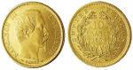 Napoléon III, 10 Francs petit module tête nue, tranche striée,...