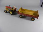 JOUSTRA: Tracteur agricole J12 (longueur 22cm) et sa remorque en...