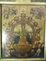 Ecole espagnole XVIIème s. : La Vierge remettant le rosaire,...