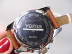 YEMA : Montre-bracelet en acier, fond noir à complications, tirage...