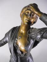 MERCIE Antonin (d'après): Mireille, sculpture en régule patiné sur socle...