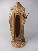 Vierge à l'enfant bénissant , sculpture en bois polychrome sur...