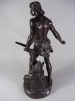 BOISSEAU Emile (1842-1923)  : Ense et Aratro, bronze patiné,...