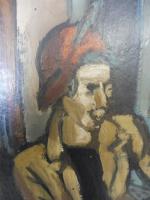 CHABAUD Auguste (1882-1955)  : Le Chapeau Rouge. Huile sur...