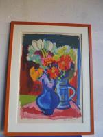 AMBROGIANI Pierre (1907-1985) : Bouquet de fleurs des champs, lithographie...