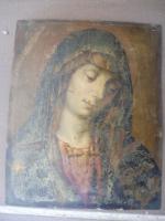 Ecole espagnole du XVIIème s. : Vierge, cuivre, 24x19,5 cm...