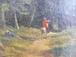 DAGNAN (XIXème ) : Cavalier demandant son chemin à Fontainebleau,...