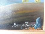 FIORIO Serge  (1911-2011)  : Peupliers au soleil couchant...
