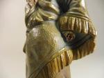 BAILLY Charles (1830-1895) : Arlésienne, sculpture en bronze polychrome, visage...