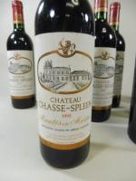 9 bouteilles Chateau Chasse-Spleen (bas goulot, petits manques aux étiquettes)