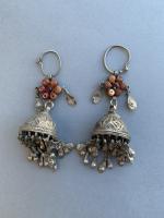 Maroc, paire de boucles d'oreilles chandeliers berbères en argent 800...