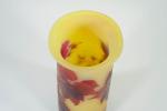 GALLE : Vase de forme cylindrique à col ouvert en...