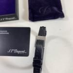 DUPONT : Bracelet mixte en cuir noir à plaque et...