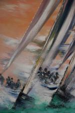 Victor SPAHN (1949)  "Les voiliers" Huile sur toile signée...