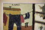 Henri AUTRAN (1926-2007) "Vue d'atelier", Huile sur panneau signée en...