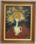Richard MANDIN ( 1909-2002). "Nature morte au vase", huile sur...