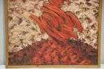Robert HELMAN (1910-1990) "Composition en rouge" , Huile sur toile...