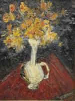 Richard MANDIN ( 1909-2002). "Nature morte au vase", huile sur...
