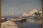 Charles MALFROY (1862-1918): "Le retour de pêche" Huile sur toile...