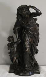 Henri Honoré PLÉ (1853-1922): "Femme et enfant" Sculpture en bronze...