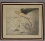 Louis ICART (1888 -1950): "La danseuse" Eau-forte signée en bas...