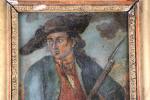Ecole Française XVIIIème siècle: "Le Soldat" Huile sur panneau restaurée....